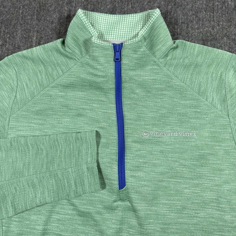 Vineyard Vines Men's S Performance 1/4 Zip Pullover Green Heather Golf